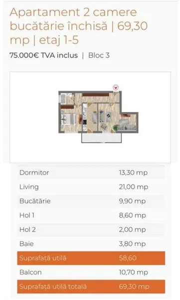 Orasul Pantelimon, apartamente de vanzare, bloc nou,